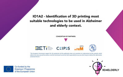 3D4ELDERLY: Una guida per il trasferimento delle conoscenze sull’identificazione delle tecnologie di stampa 3D da utilizzare con anziani e persone affette da Alzheimer.